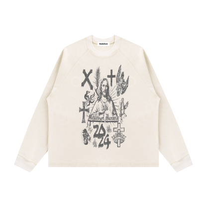 Vintage Wash Boxy Waffle T-Shirt For Men | MuddyStock Originals Light Apricot