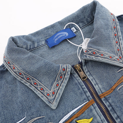 Punk Retro Cartoon Denim Jacket For Women MuddyStock null