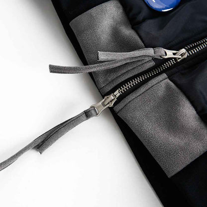 Badge Decoration Double-headed Zipper Baseball Jacket For Men And Women MuddyStock