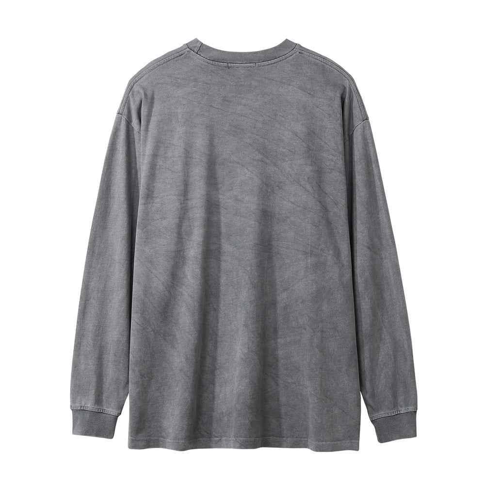 Washed Old Long-sleeved T-shirt For Men null