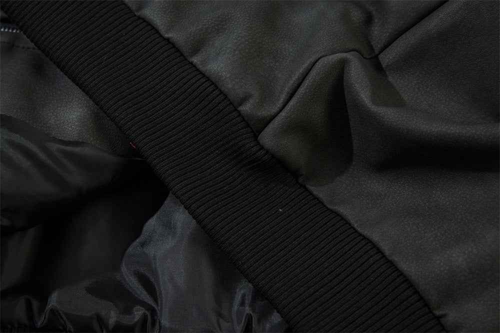 European And American-style Letter Affixed Cloth Embroidered Loose Pu Leather Baseball Jacket For Men And Women MuddyStock