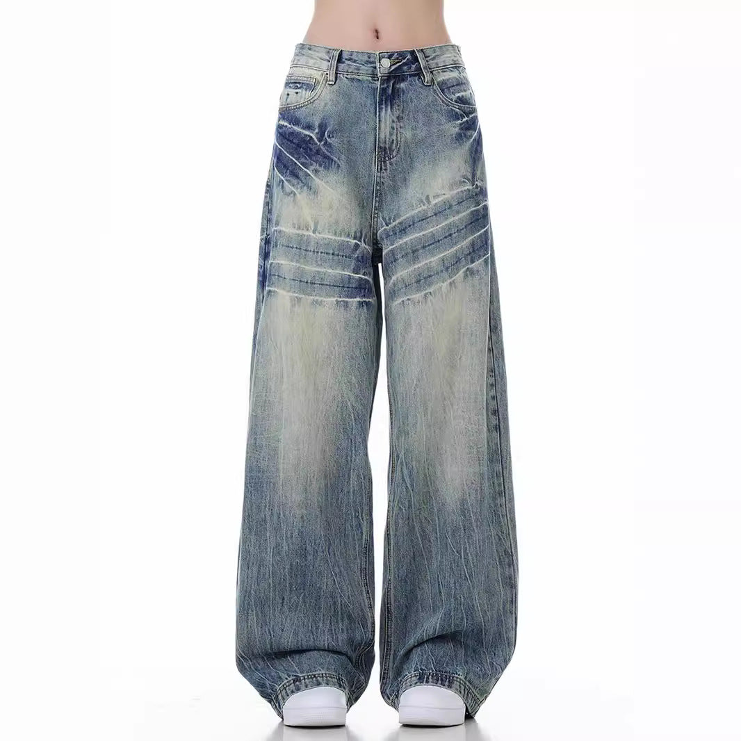 Loose Wide Leg American High Street Jeans For Men And Women All Products