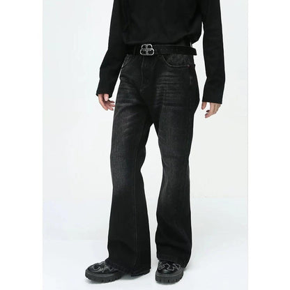 Casual Men's Artistic Straight-leg Pants Black null