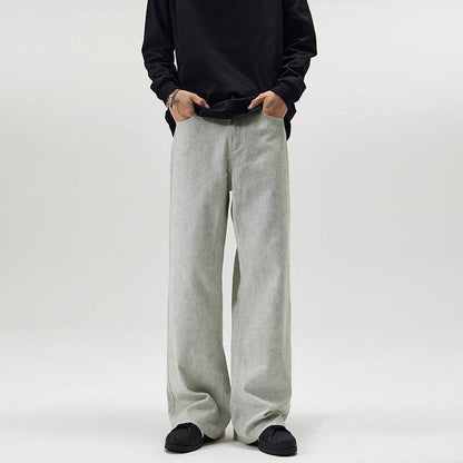 Men's Marble Dark Pattern Casual Trousers Gray MuddyStock