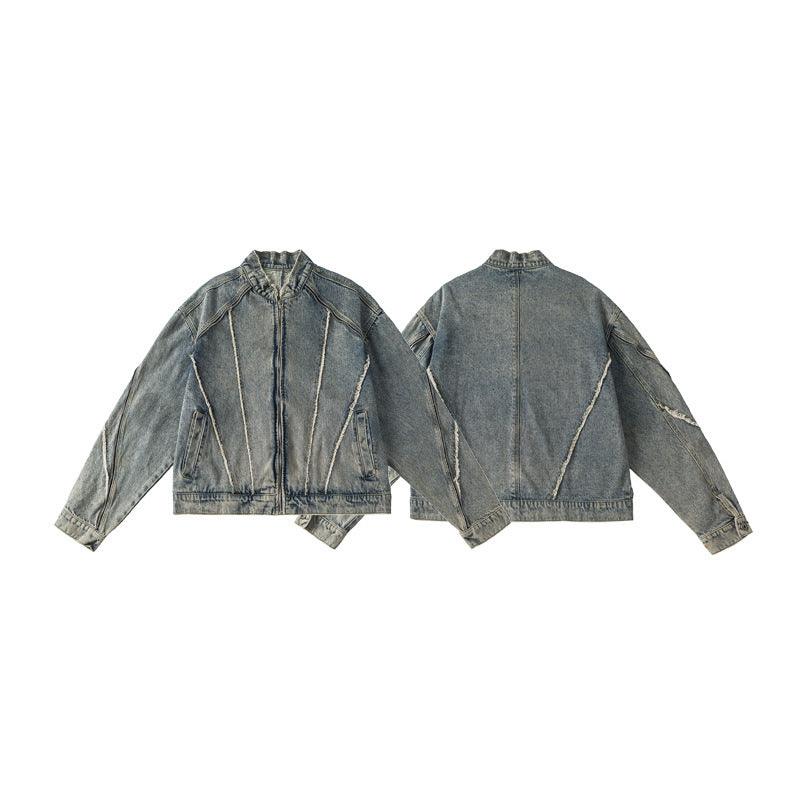 Retro Short Frayed Hem Jacket For Women null