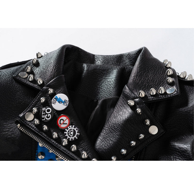European And American Motorcycle Leather Jacket For Women