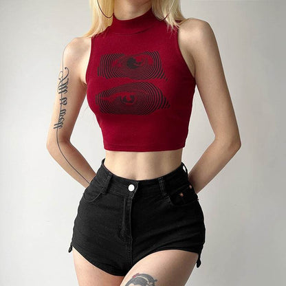 Printed Cropped Tank Top For Women MuddyStock