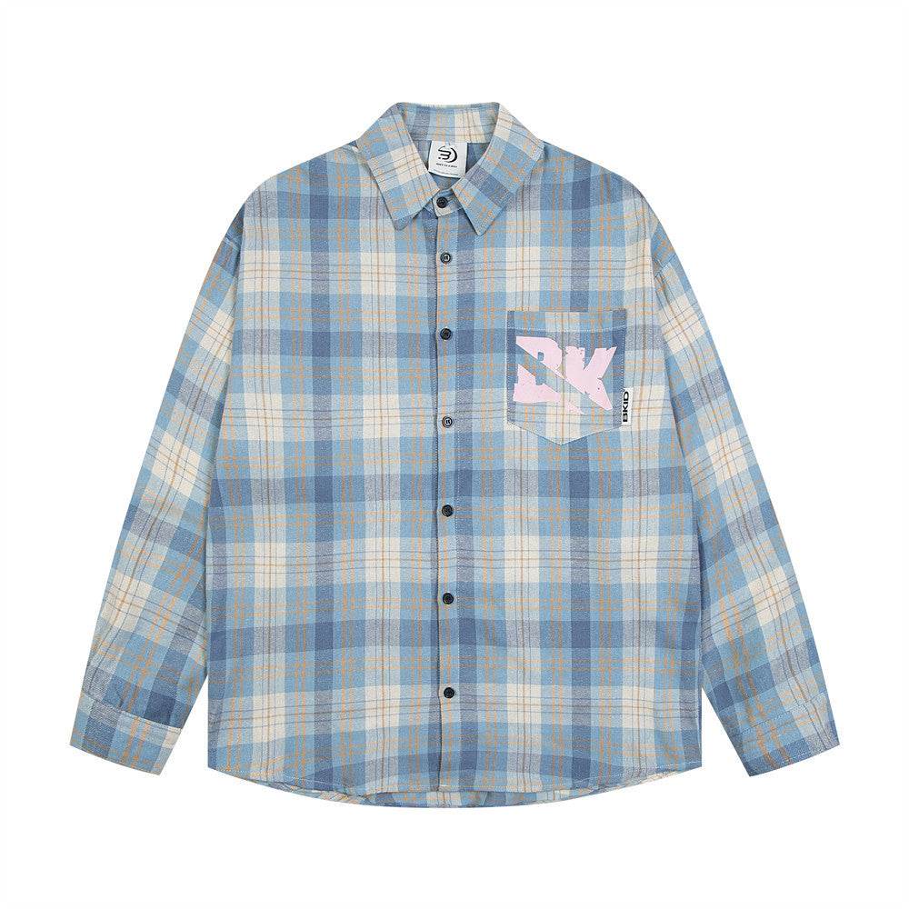 Loose Plaid Long Sleeve Shirt For Men And Women MuddyStock