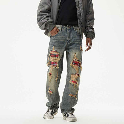 Washed Loose Casual Straight Jeans For Men MuddyStock