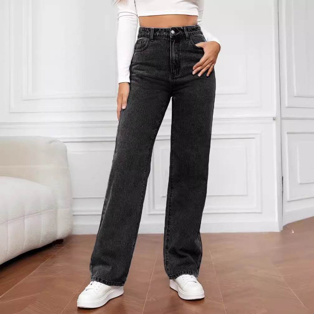 European And American Ladies Jeans For Women Dark Gray MuddyStock