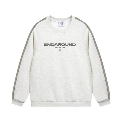 Fashion American Embroidery Letter Sweater For Men And Women Light Gray MuddyStock