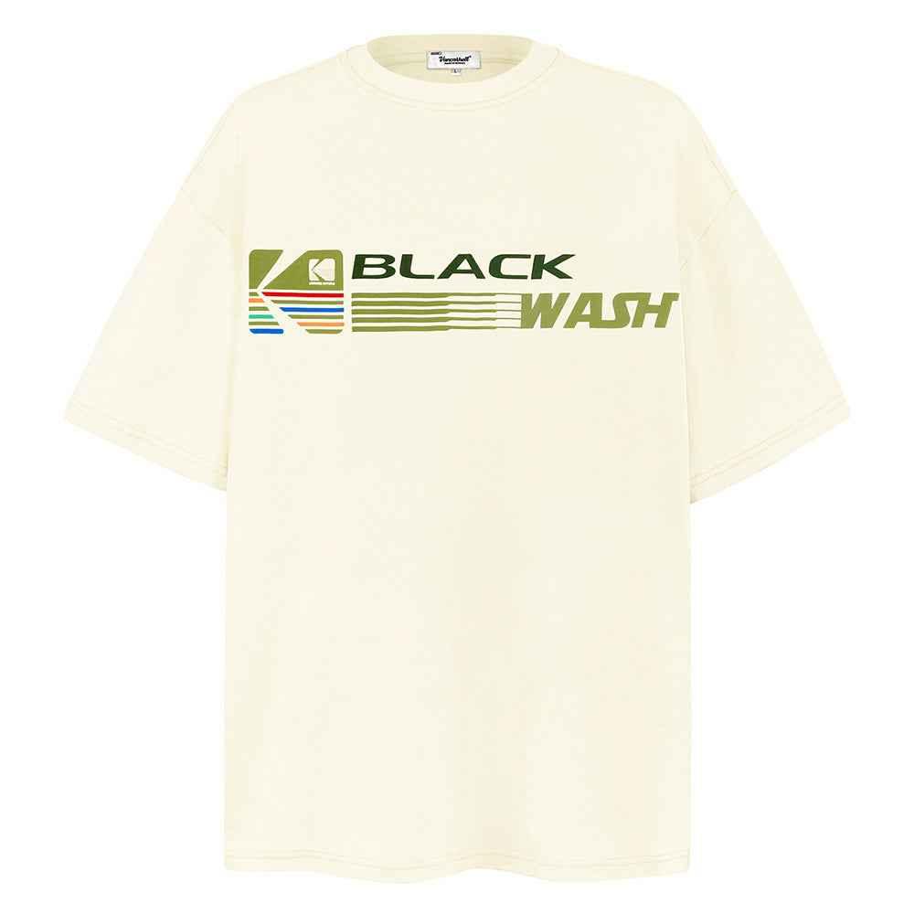 Striped Pattern Printed Short-sleeved T-shirt For Men Apricot null