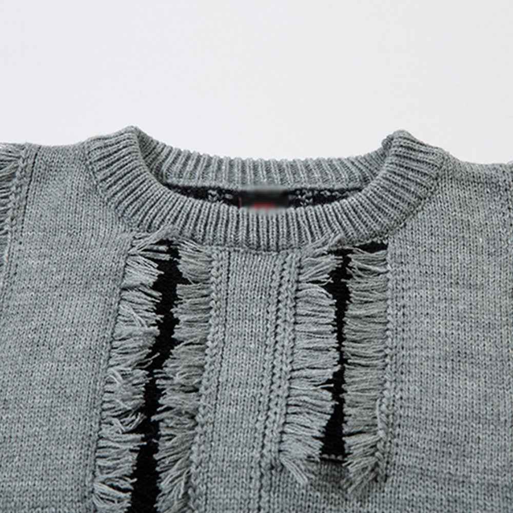 Irregular Damaged Cat Beard Round Neck Sweater For Men And Women MuddyStock All Products