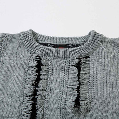 Irregular Damaged Cat Beard Round Neck Sweater For Men And Women MuddyStock All Products