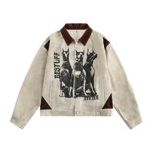 Fashion Printed Jacket Coat For Women Light Khaki