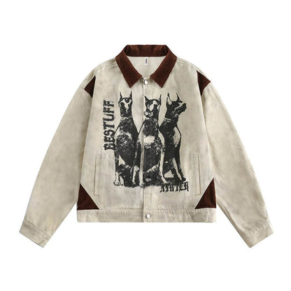 Fashion Printed Jacket Coat For Women Light Khaki MuddyStock
