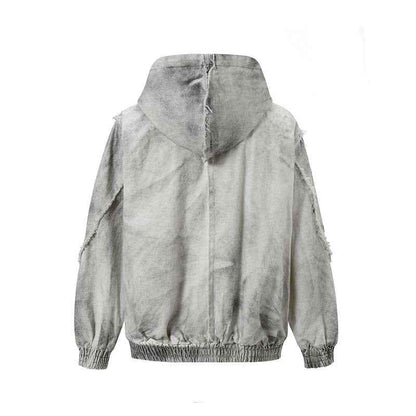 Deconstructing Stitching Edging Dirty Hoodie For Men null