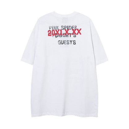 Spider Letter Print Short-sleeve For Men And Women MuddyStock