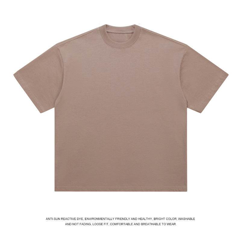 T-shirt Men's Loose Solid Color Bottoming Shirt Light Brown MuddyStock