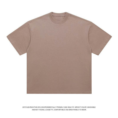 T-shirt Men's Loose Solid Color Bottoming Shirt Light Brown MuddyStock