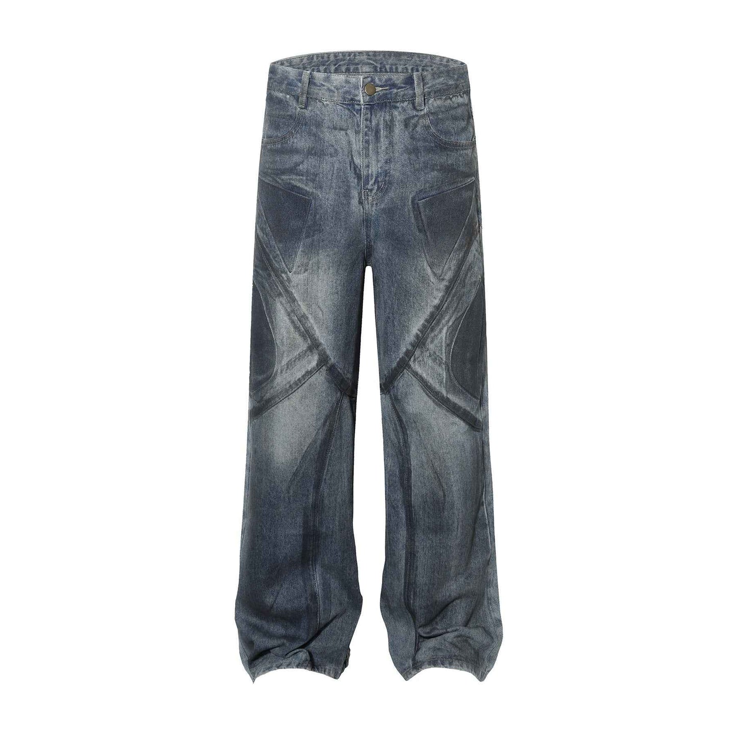 High Street Washed Jeans For Men And Women Blue MuddyStock