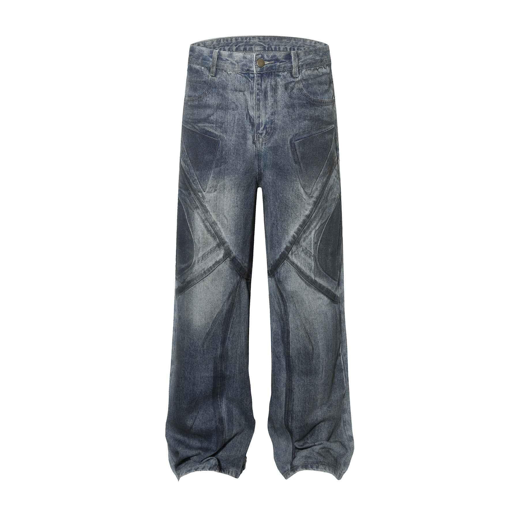 High Street Washed Jeans For Men And Women Blue MuddyStock