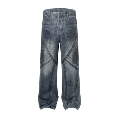 High Street Washed Jeans For Men And Women Blue MuddyStock