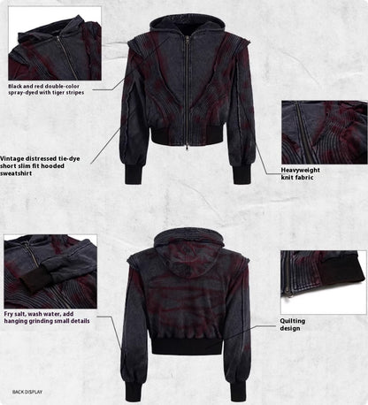 Retro Vintage Tie Dye Short Fit Hoodie And Pants