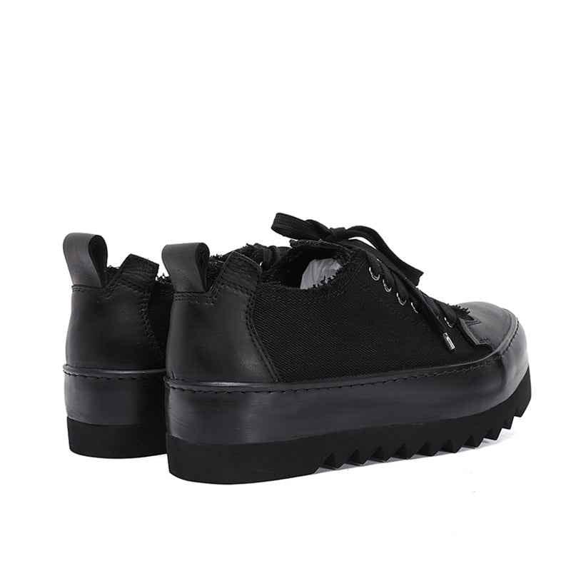 Canvas Breathable Hand Dyed Thick Soled Shoes For Men And Women Black null