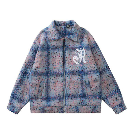 Plaid Lapel Jacket Loose Long Sleeve For Men And Women MuddyStock