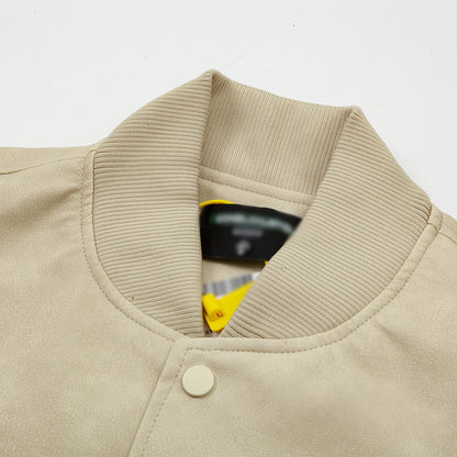 Letter Embroidery Creative Biker's Jacket For Men MuddyStock