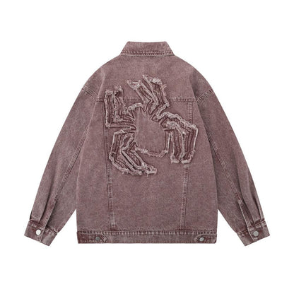 Paste Cloth Embroidery Spider Jacket For Women null