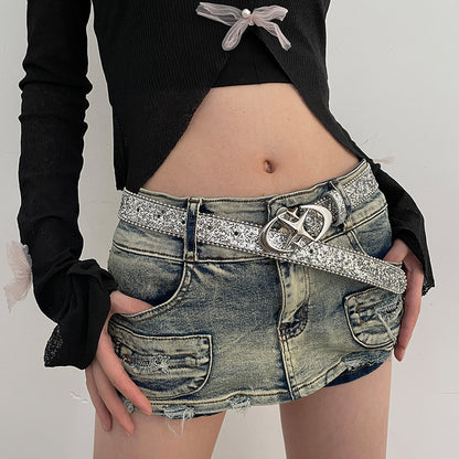 American Style Belt For Women Silver