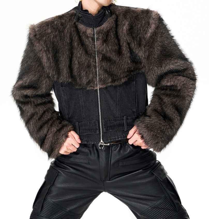 Distressed Straight Shoulder Short Jacket For Men All Products