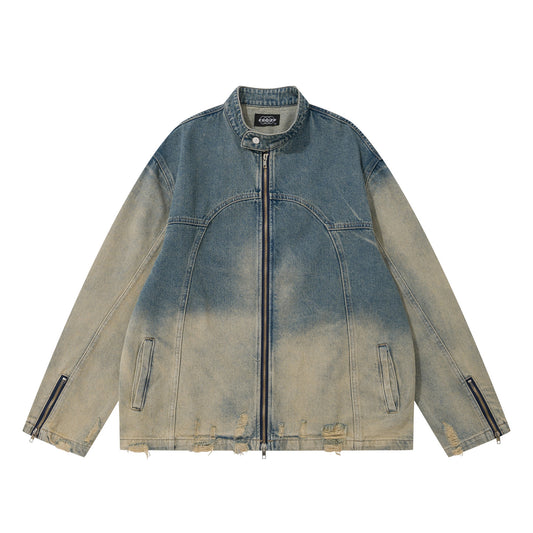 Old Washing Water Denim Jacket Coat Blue All Products