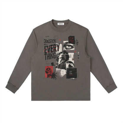Essential Crewneck Long-Sleeve T-Shirt For Men | MuddyStock Originals Dark Gray