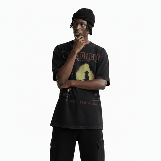 Shadow print distressed short sleeved t-shirt for men | MuddyStock Originals