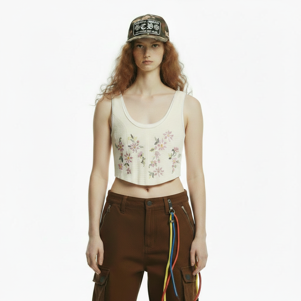 Texture tight corset style sleeveless top for women | MuddyStock Originals