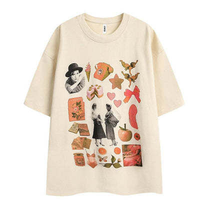 Creative Printing Cotton Short Sleeve Women MuddyStock