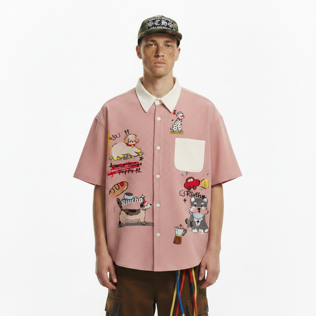 Vintage Puppy Waffle Shirt For Men | MuddyStock Originals