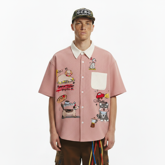 Vintage Puppy Waffle Shirt For Men | MuddyStock Originals