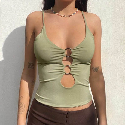 Cutout Front Navel Slim Fit Sling Top | MuddyStock Originals MuddyStock
