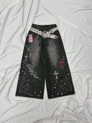 Retro Washed Jeans For Women Black All Products