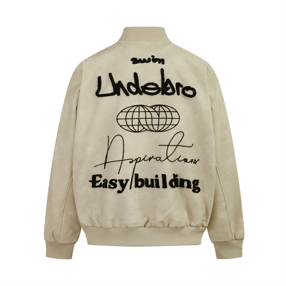 Letter Embroidery Creative Biker's Jacket For Men MuddyStock