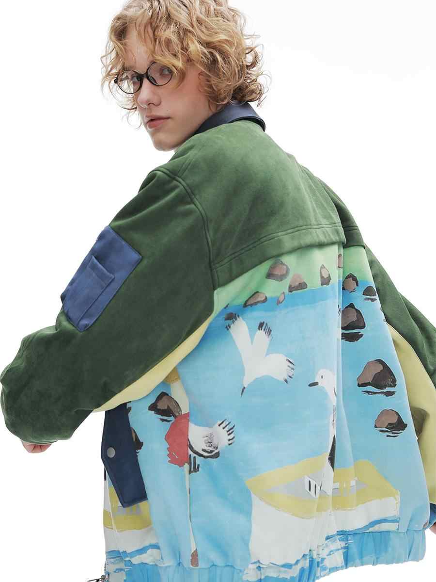 Retro Patchwork Baseball Jacket For Men MuddyStock