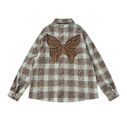 Plaid Long-sleeved Shirt For Women null
