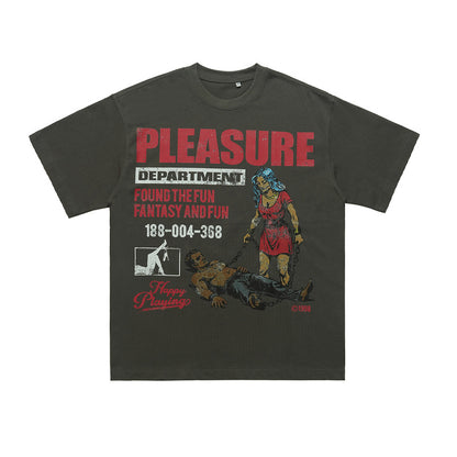 Letter Printed Pure Cotton Loose Short Sleeve T-shirt Top