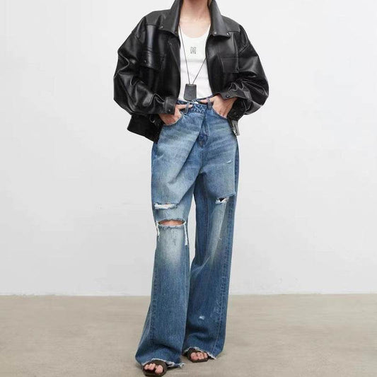 New Sheepskin Retro Loose Profile Casual Short Jacket For Men And Women MuddyStock