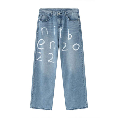 Loose Wide-leg Mopping Jeans MuddyStock