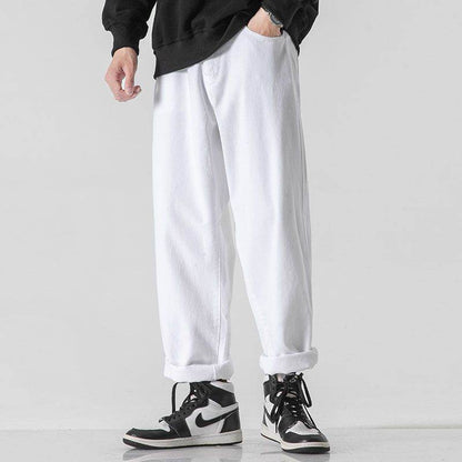 Retro Solid Color Loose Straight Trousers MuddyStock